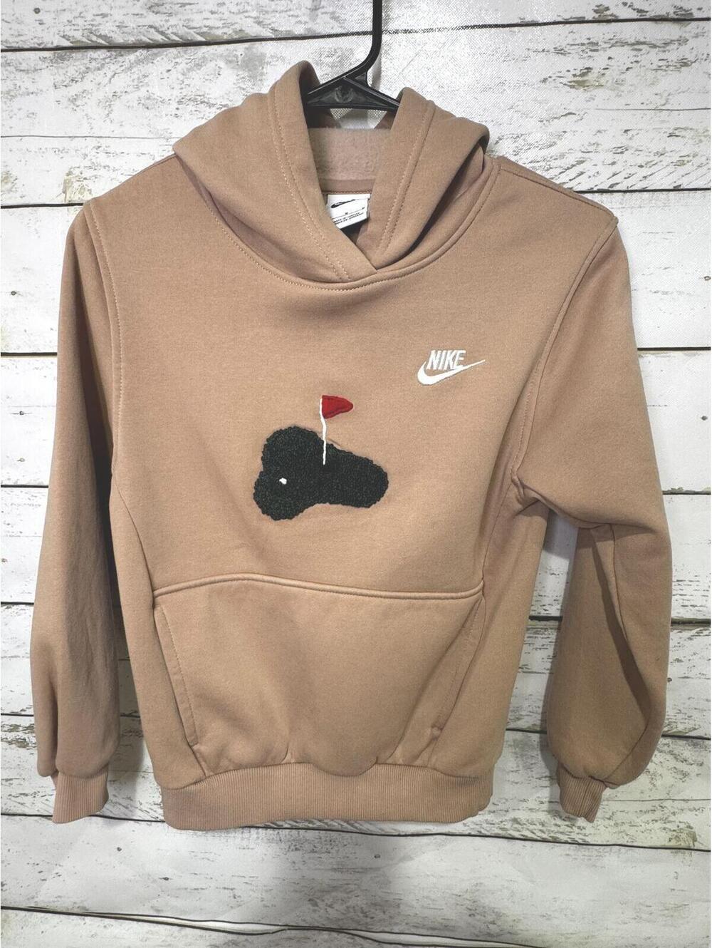 Nike Sportswear Club Fleece Kids Medium CUSTOM Golf Hand Embroidered Hoodie NWOT